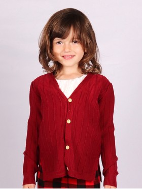 Kids Solid Colour Button Sweater